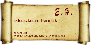 Edelstein Henrik névjegykártya